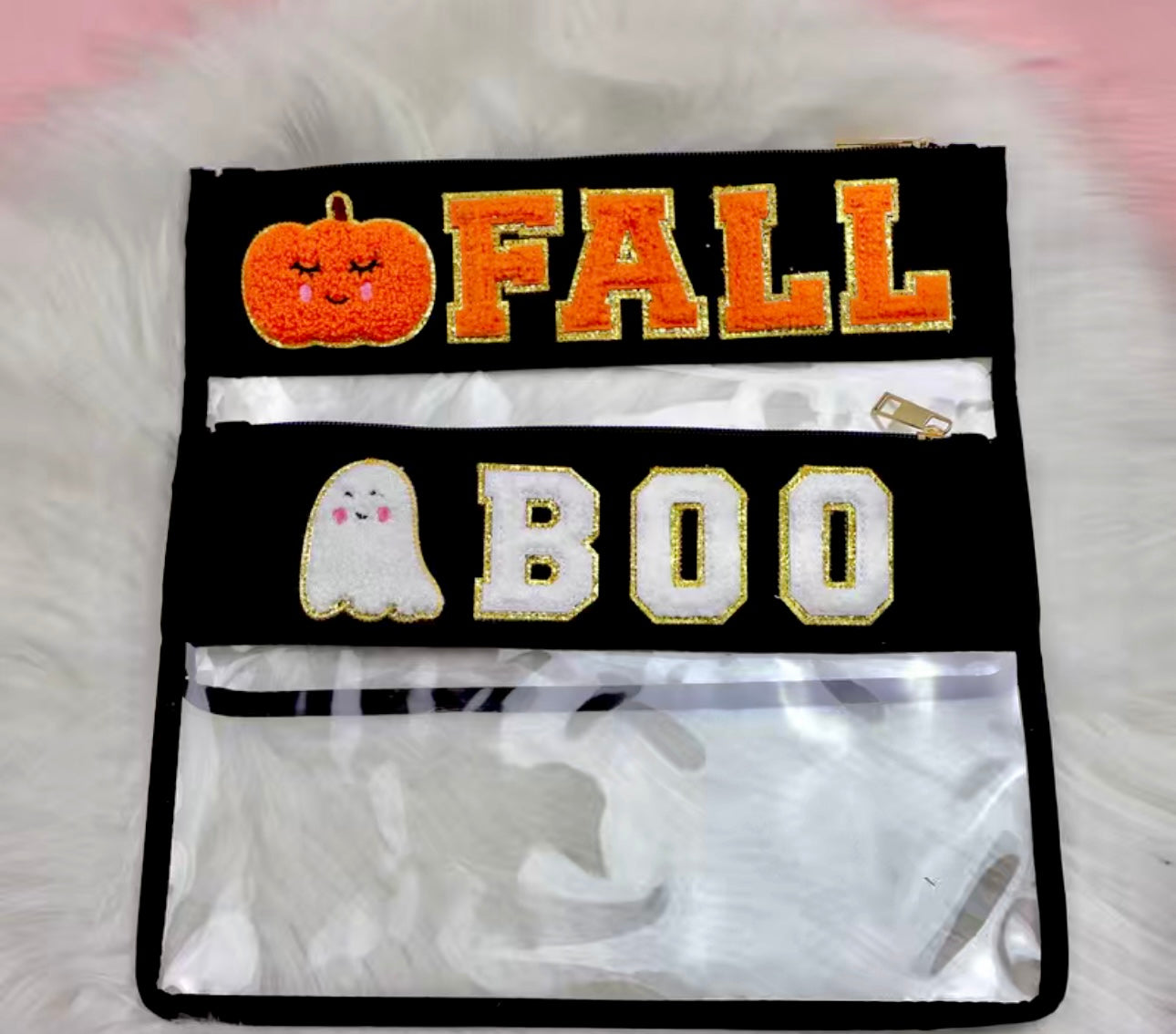 Halloween Chenille Patch zipper bags